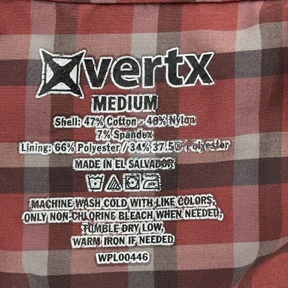 VERTX Shirt Mens Sz M Red Plaid Guardian Tactical Snap Buttons Conceal & Carry - Picture 8 of 10
